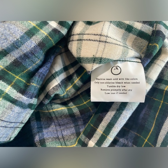 NEW-Size S Mens North Country Long Sleeve Button Down Shirt PortugeseFlannel Grn - Picture 4 of 12
